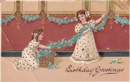 Birthday Greetings Two Little Girls 1912 to Lamar MO Postcard D06 - £2.38 GBP