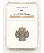 1932 Danzig 1/2 Gulden Nickel Pièce de Monnaie MS-62 NGC Gdansk Pologne ... - €283,83 EUR