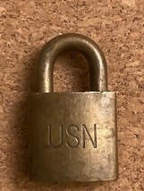 Vintage Eagle Lock Co Terryville Conn USN US Navy Brass Padlock No Key - $6.08