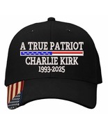 Charlie Kirk USA TRUE PATRIOT - Embroidered  Adjustable Hat with Flag Brim - $35.07 CAD