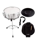 NEW Mendini MSN-1455P-BK Student Snare Drum Set w/Pad, Neck Strap &amp; Stan... - $113.84