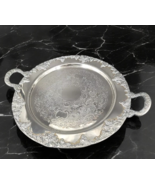 Antique Continental Silver Co. Tray Copper Base Silverplate Serving  Ear... - $41.21