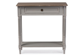 Graceland White Wash Distressed Wood and Gray Two-tone 1-drawer Console ... - $252.00