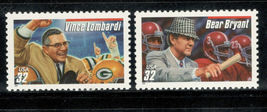 1997 lot of 2 USPS 37 cents Football NFL stamps green bay packers Scott#3147-50. - £1.49 GBP