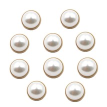 10Pcs Round Pearl Buttons With Shank For Sewing Gold Button Crafts For C... - £13.27 GBP