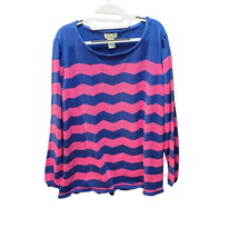 Caribbean Joe Womens Sweater Multicolor Size 2X 100% Cotton Pullover Lon... - $22.80