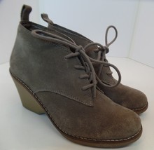 White Mountain Taupe &quot;Lambert&quot;  Suede Lace up Heeled Ankle Bootie Shoes Sz 9 - £27.76 GBP