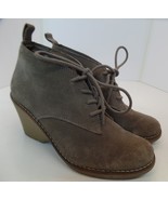 White Mountain Taupe &quot;Lambert&quot;  Suede Lace up Heeled Ankle Bootie Shoes ... - £27.26 GBP