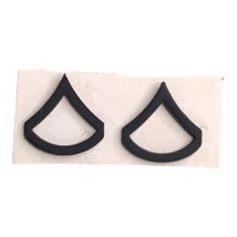 Pair Set US Army Private First Class E3 Black Subdued Metal Rank Insigni... - $5.86