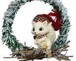 Kurt Adler Christmas Ornament  Raccoon in Snowy Wreath Hanging - £7.65 GBP