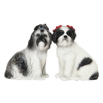 Darling Shih Tzu Couple With Ribbons Attractives Magnetic Salt Pepper Shakers - £13.57 GBP