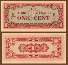 10 notes Burma P-M9b, 1 Cent,  Japanese Invasion Money(JIM ) 1942 UNC B/... - £17.73 GBP