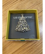 NEW Liz Claiborne Silver Tone Christmas Tree Brooch Pin Fashion Jewelry ... - €12,84 EUR
