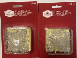 Holiday Time Clear MINI LIGHT CLIPS With Adhesive Mount Set Of 2 - £6.28 GBP