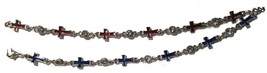 2 Glitter Stone Cross Bracelets Jewelry #420 Fashion Bracelet Ladies Crosses New - £5.30 GBP