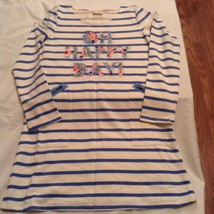  Cat &amp; Jack dress Size 14 16 XL white blue stripes long sleeve - $14.99