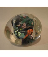 Signed Karg Dichroic Iridescent Art Glass Paperweight - $123.75