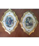 2 Florentine Wood Wall Plaques Gold Gilt Italy Baroque. Pictues.  11&quot;x8&quot; - £22.08 GBP