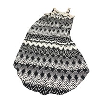 Ny Collection Maxi Dress Girls Small Black White Geometric Crochet Neck Back Zip - £19.72 GBP