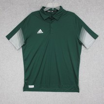 Adidas Primeblue Men&#39;s Polo Shirt Green Size Large Short Sleeve Recycled - £11.42 GBP