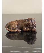 Antique Japanese Carved Wood Netsuke Tiger Figurine - £618.44 GBP