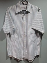 Editions By Van Heusen Men&#39;s Vintage Short Sleeve Shirt Striped USA size... - £9.03 GBP