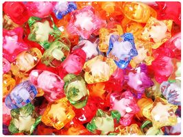 BeadTin Mixed Transparent 16mm Star Plastic Beads - White Core Bead (50pcs) - $2.89