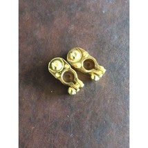 Deka Battery Terminal Connectors 2 pc Solid Brass Gold Plated  - £7.55 GBP