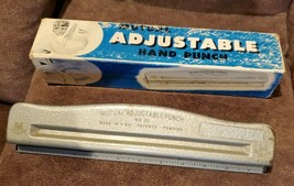 Vintage Mutual Adjustable 2 or 3 Hole Hand Punch With Box.  No. 20 - £5.38 GBP
