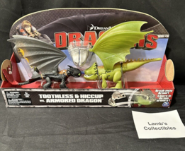Toothless &amp; Hiccup vs Armored Dragon with breakaway armor DreamWorks Dragons - £124.42 GBP