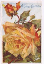 Greetings Postcard Birthday Large Yellow Rose Of Friendship Undivided Back - £2.32 GBP