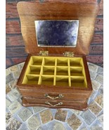 Vintage Centurion Wood Jewelry Trinket Box One Drawer Inner Mirror Gold ... - $26.60