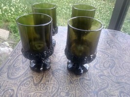 Set of 4 Franciscan Tiffin Madeira Olive Green JUICE/WINE Glass Goblet  4 7/8&quot; - £13.36 GBP