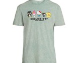 Hello Kitty Men’s Mineral Wash T-Shirt with Short Sleeves, Green Size L(... - $18.80