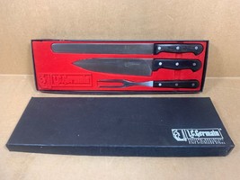 Vintage L. C. Germain Rostfrei Edelstahl Carving Slicing &amp; Chef’s Knife + Fork - £27.90 GBP