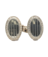 Pair of 10k Yellow Gold with White Gold Top Oval Men&#39;s Cufflinks (J6867) - $433.36 CAD