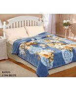 FLOWERS BLUE KOYO JAPANESE DESIGN BLANKET  SOFTY THICK AND WARM  QUEEN SIZE - $113.84