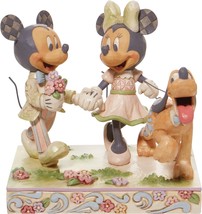 Enesco Jim Shore Disney White Woodland Mickey and Minnie Mouse Walking - £51.36 GBP