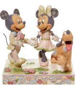 Enesco Jim Shore Disney White Woodland Mickey and Minnie Mouse Walking - £50.54 GBP