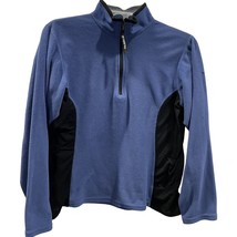 Vtg North Face Blue Black Fleece Half Zip Pull Over Athletic Shirt Top W... - £13.44 GBP