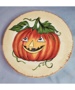 Tabletops Unlimited Wicked Hollow Coupe Salad Plate Jack O&#39;Lantern Pumpk... - £28.11 GBP