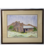 Army Remount Stables Arizona Watercolor Painting Western Decor Framed 1978 - $28.45