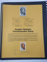 Douglas Fairbanks Commemorative Souvenir Sheet  First Day Of Issue Stamp... - $12.13
