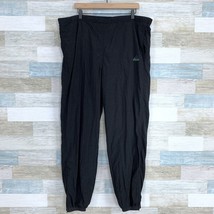 Adidas Vintage Windbreaker Track Pants Black Lined Pockets Nylon Mens Large - £27.65 GBP