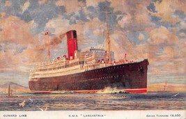 Cunard LINE-R M S LANCASTRIA-GROSS Tonnage 16,500~1925 Postcard - £4.78 GBP