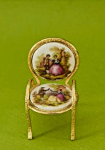 Jean Feuillade Limoges GOLD GILT Made In FRANCE Porcelain Chair Miniatur... - £15.21 GBP