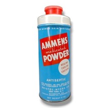 Vintage Ammens Powder Talc Tin Talcum Advertising 2 Oz Shaker Bottle  - £14.90 GBP