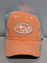 Subaru Men's Snapback Trucker Hat Grey Mesh Orange Embroidered Logo One ... - $24.90