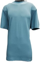 Log-in Uomo Turquoise Dressy T-Shirt Mock Crew Neck for Men Ribbed Sizes... - £27.53 GBP