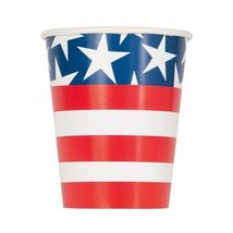 Stars Stripes Flag July 4th Cups 8 ct Hot Cold Paper 9 oz Memorial Day - $3.26